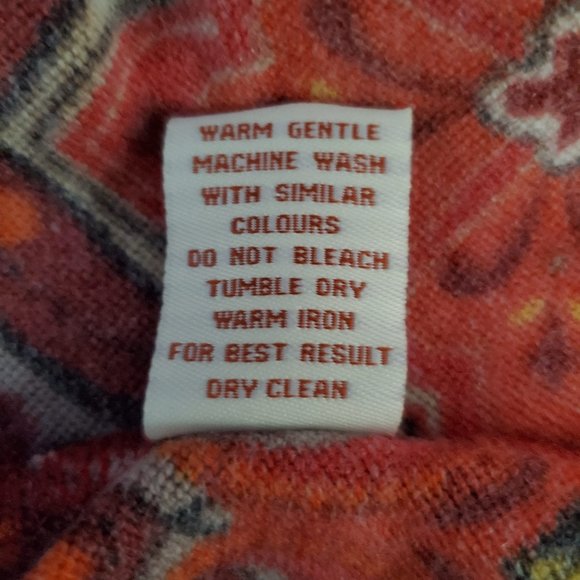 Aryeh 60s Retro Orange Patterned A-Line Dress, S - Picture 7 of 7